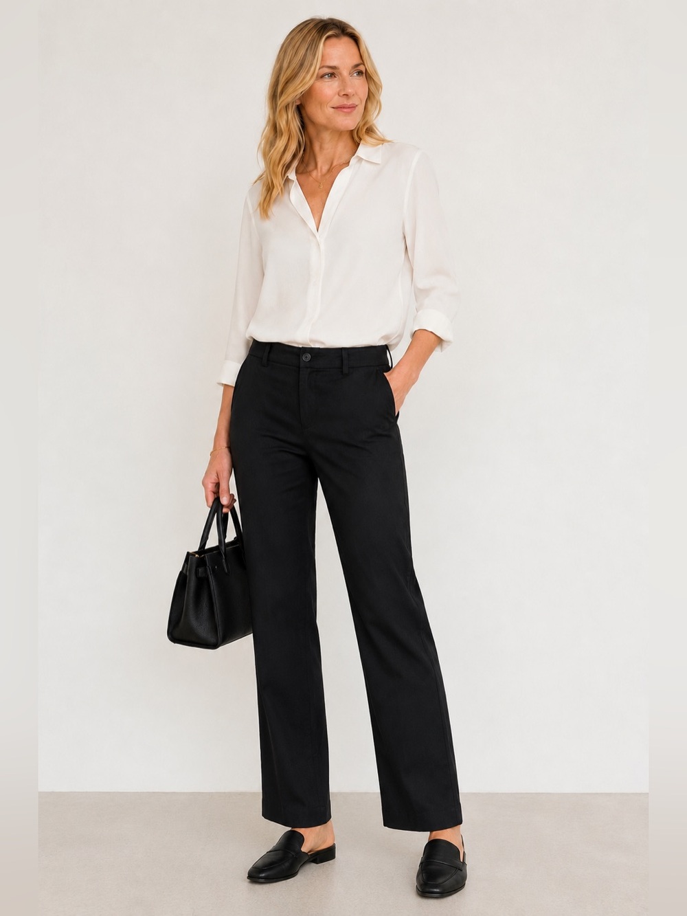 VINCE Black Linen Blend Straight Leg Ankle Pants Size 6
